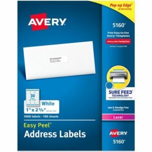 Avery® Easy Peel® Address Labels with Sure Feed™ Technology - 1" Width x 2 5/8" Length