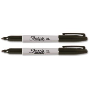 Sharpie Fine Point Marker, Fine Marker Point, Black Alcohol Based Ink - 2 / Pack