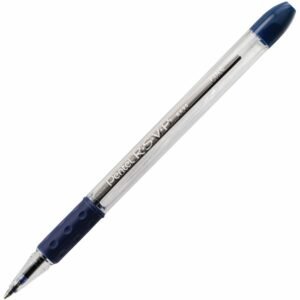 Pentel R.S.V.P. Ballpoint Stick Pens - 0.7 mm Fine Pen Point - Refillable - Blue Ink - Clear Barrel - 1 Dozen